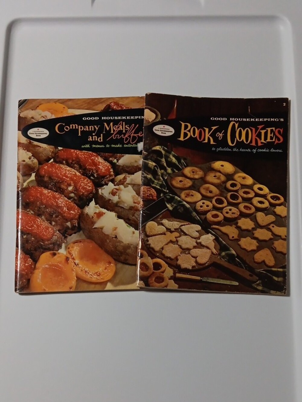 2 Vintage Good Housekeeping Cookbooks 1970 Company Meals  Buffet & 1958 Cookies